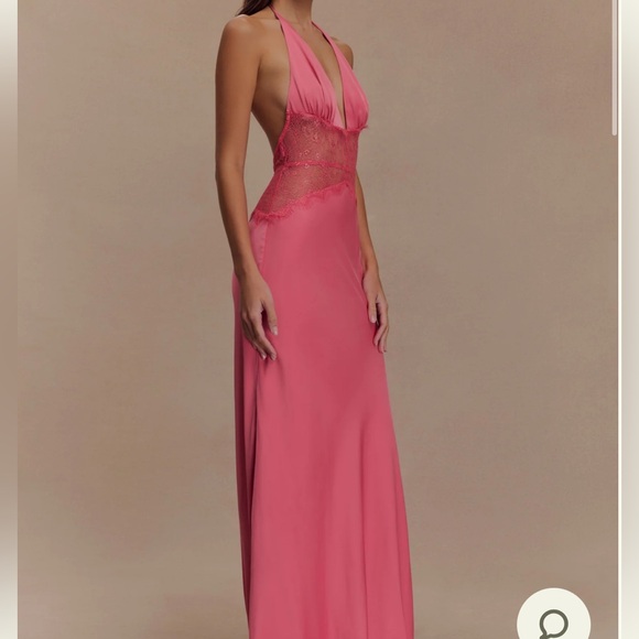Meshki Pink Halter Maxi Dinah Dress - Picture 2 of 9